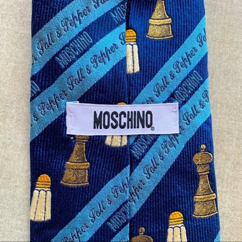 Moschino Blue “Salt & Pepper” Tie